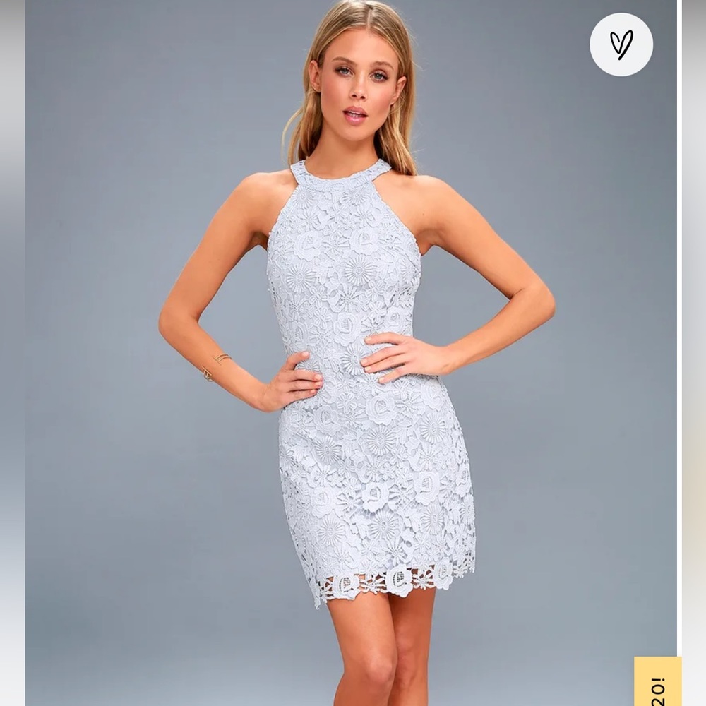 Pink Lily Lace Halter Dress